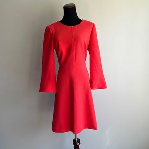 J. Crew Red Bell Sleeve Dress